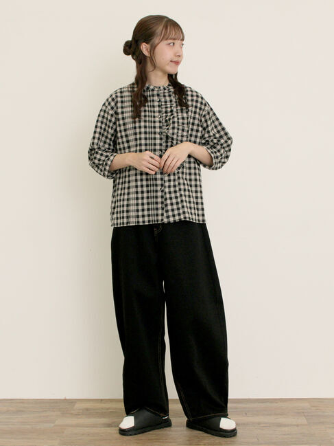 Samansa Mos2「フリルアシンメトリーブラウス」|シャツ・ブラウス|