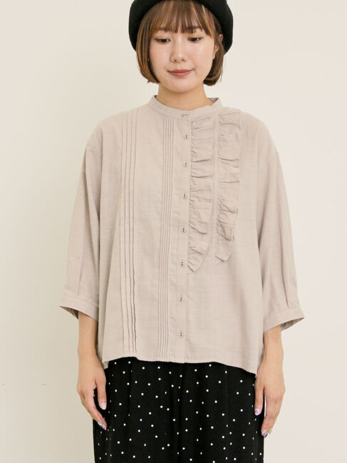 Samansa Mos2「フリルアシンメトリーブラウス」|シャツ・ブラウス|