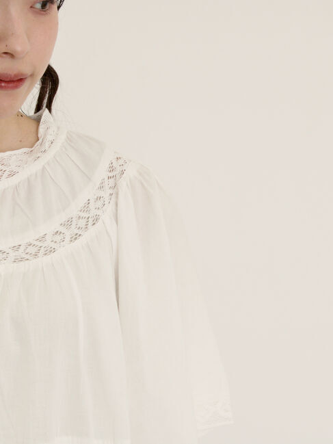 Samansa Mos2「レースティアードチュニックブラウス」|シャツ・ブラウス|