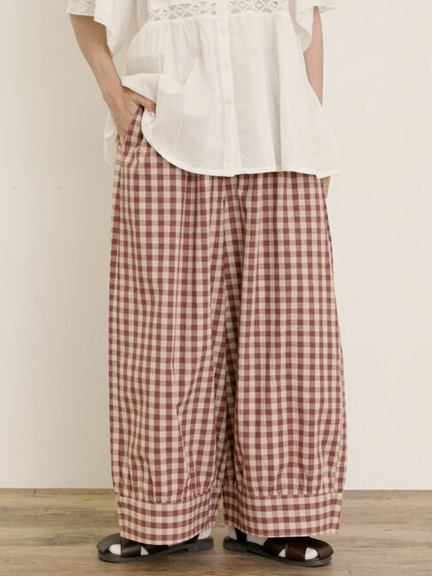 Samansa Mos2「【M/Lサイズ】裾切替ギャザーパンツ」|その他|