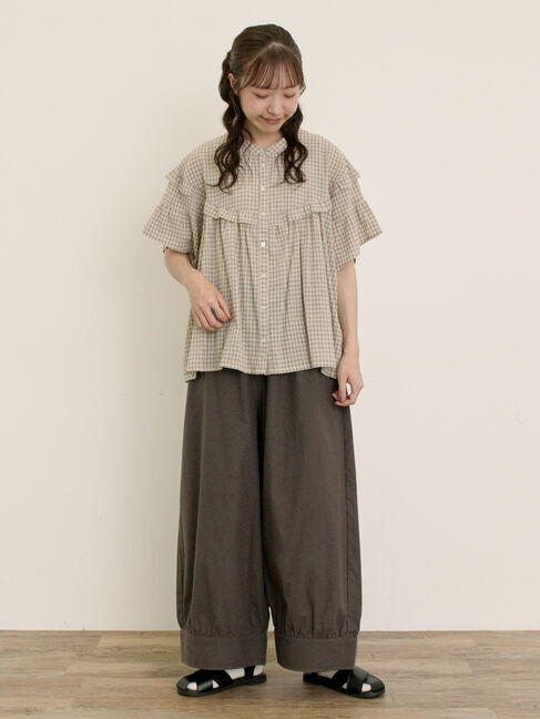 Samansa Mos2「【M/Lサイズ】裾切替ギャザーパンツ」|その他|