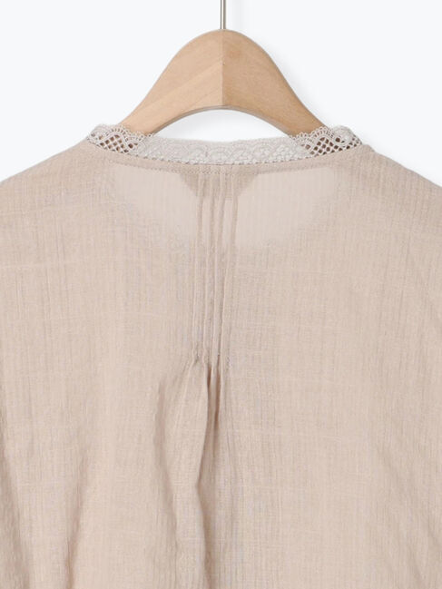 Samansa Mos2「ドビーストライプレースブラウス」|シャツ・ブラウス|