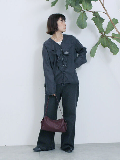 Samansa Mos2 blue「【ECO DENIM 】 フレアパンツ」|その他|