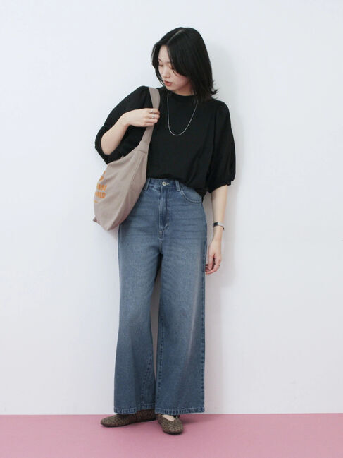 Samansa Mos2 blue「袖ボリュームTシャツ」|Tシャツ・カットソー|