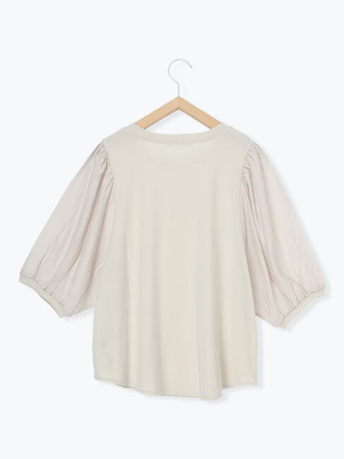 Samansa Mos2 blue「袖ボリュームTシャツ」|Tシャツ・カットソー|