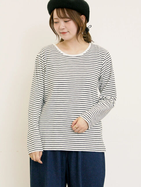 Samansa Mos2「スラブ天竺ベーシックインナー」|Tシャツ・カットソー|チャコールグレー