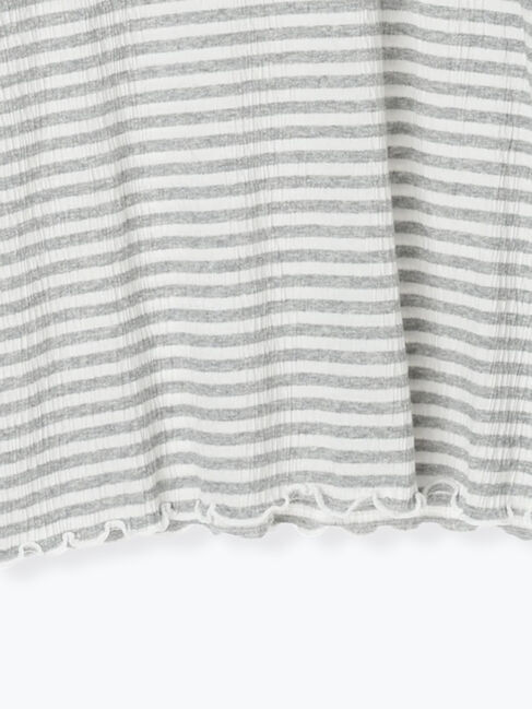 Samansa Mos2「襟付きしぼしぼボーダーカットソー」|Tシャツ・カットソー|