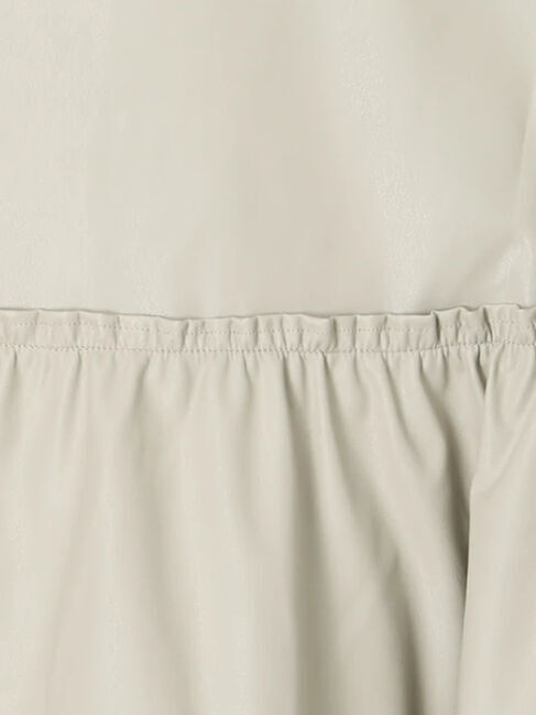 Samansa Mos2 blue「フェイクレザーペプラムベスト」|ダウンベスト・ベスト|