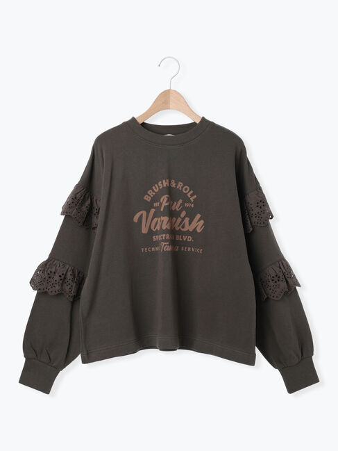 Samansa Mos2「袖フリル切替えスウェット」|Tシャツ・カットソー|