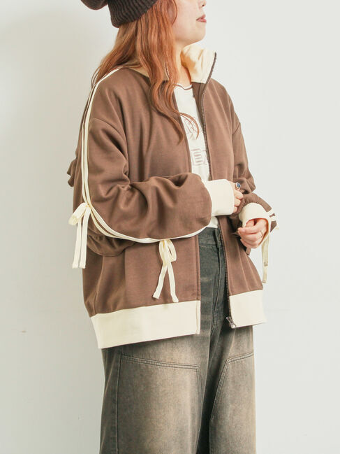 SM2「リボンフリルトラックジャージ」|ブルゾン・スタジャン|ブラウン