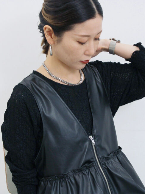 Samansa Mos2 blue「シアーレースロンT」|Tシャツ・カットソー|