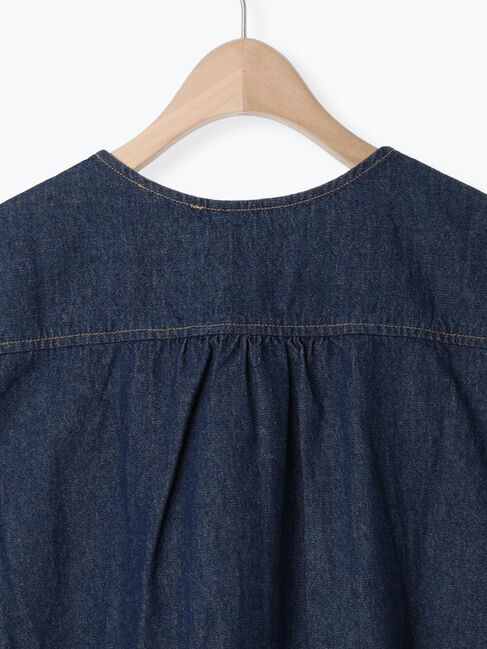 Samansa Mos2「デニム/ツイルクルーネックベスト」|ダウンベスト・ベスト|