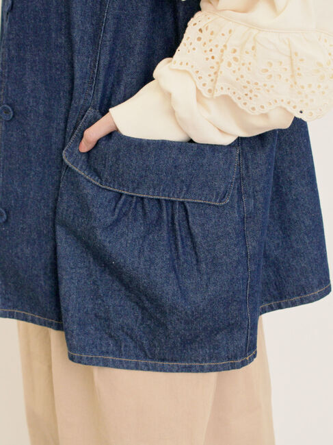 Samansa Mos2「デニム/ツイルクルーネックベスト」|ダウンベスト・ベスト|