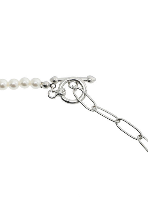 Samansa Mos2 blue「パール&チェーンミックスネックレス」|その他|