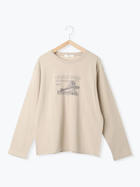 Samansa Mos2 blue「アソートプリントロンT」|Tシャツ・カットソー|