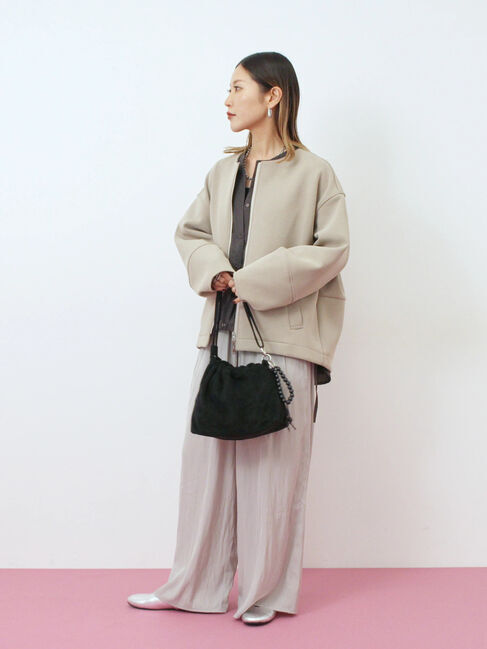 Samansa Mos2 blue「ダンボールクルーネックジャケット」|その他|