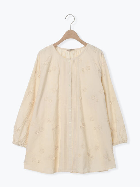 Samansa Mos2「3D刺繍クルーネックチュニック」|シャツ・ブラウス|