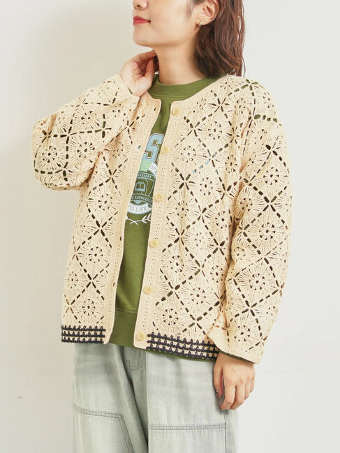 SM2「クロシェ編み風カーディガン」|カーディガン|クリーム