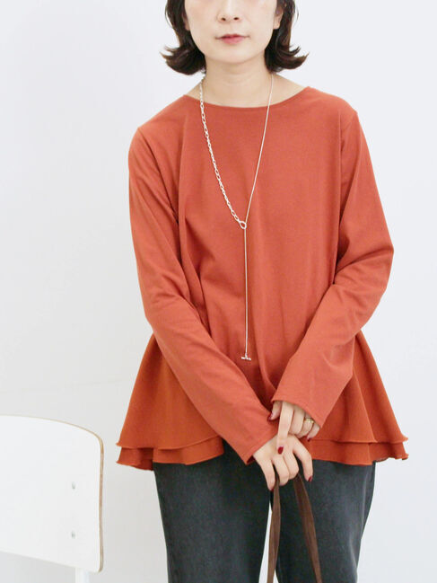 Samansa Mos2 blue「ペプラムドッキングカットソー」|Tシャツ・カットソー|