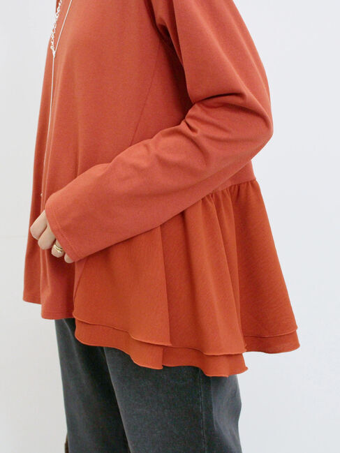 Samansa Mos2 blue「ペプラムドッキングカットソー」|Tシャツ・カットソー|