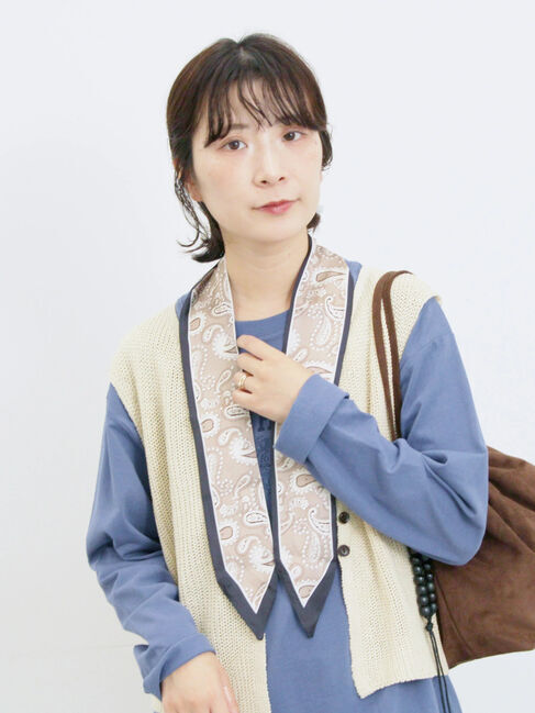 Samansa Mos2 blue「バンダナ付きニットベスト」|ニット・セーター|