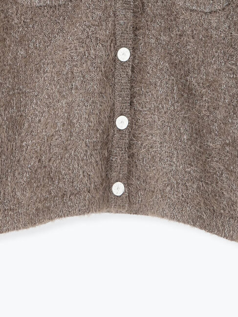 Samansa Mos2 blue「フェザーニットカーディガン」|カーディガン|