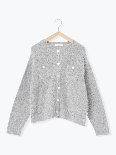 Samansa Mos2 blue「フェザーニットカーディガン」|カーディガン|