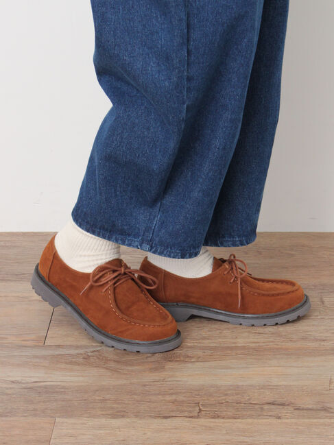 Samansa Mos2「フェイクスエードチロリアンシューズ」|ビジネス・ドレスシューズ|キャメル