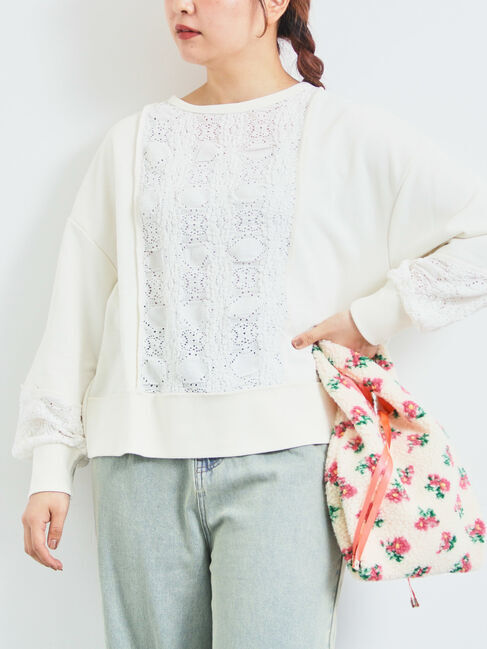 SM2「レース切替裏毛プルオーバー」|Tシャツ・カットソー|