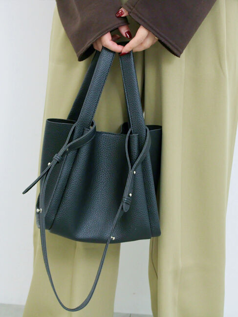 Samansa Mos2 blue「ポーチ付2WAYスクエアバッグ」|その他|ブラック