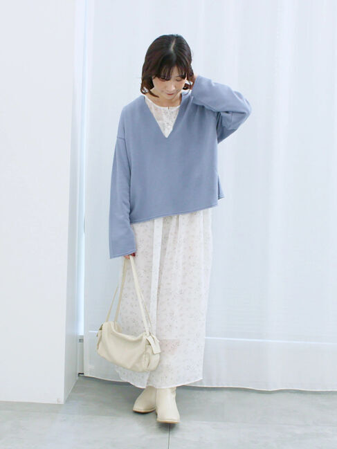 Samansa Mos2 blue「◎花柄ワンピース」|ワンピース|