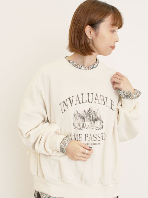 Samansa Mos2「プリントゆるスウェット」|Tシャツ・カットソー|