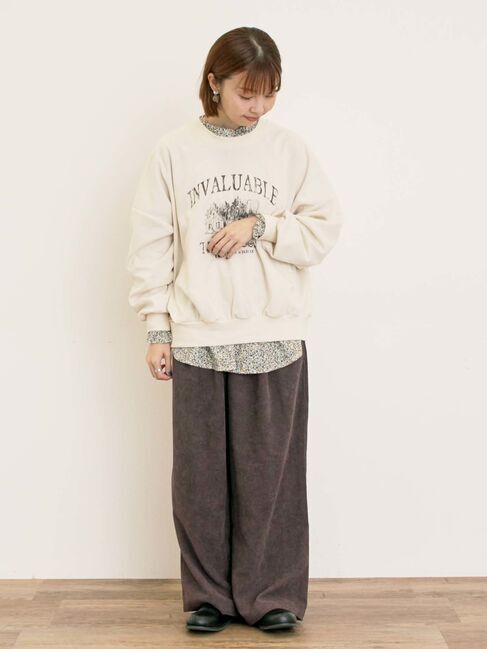 Samansa Mos2「プリントゆるスウェット」|Tシャツ・カットソー|