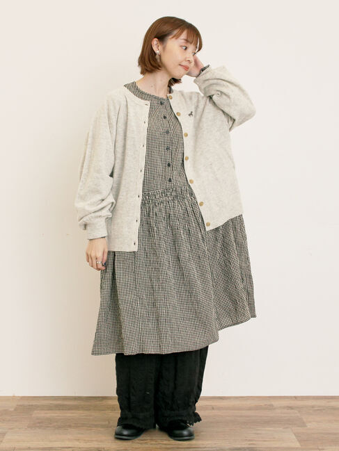 Samansa Mos2「刺繍入りパフスリーブカーディガン」|カーディガン|