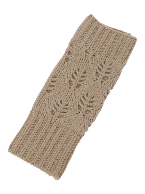Samansa Mos2「葉っぱ柄透かし編みアームウォーマー」|手袋|