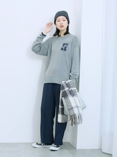 Samansa Mos2 blue「カチオン染めチェックパンツ」|その他|