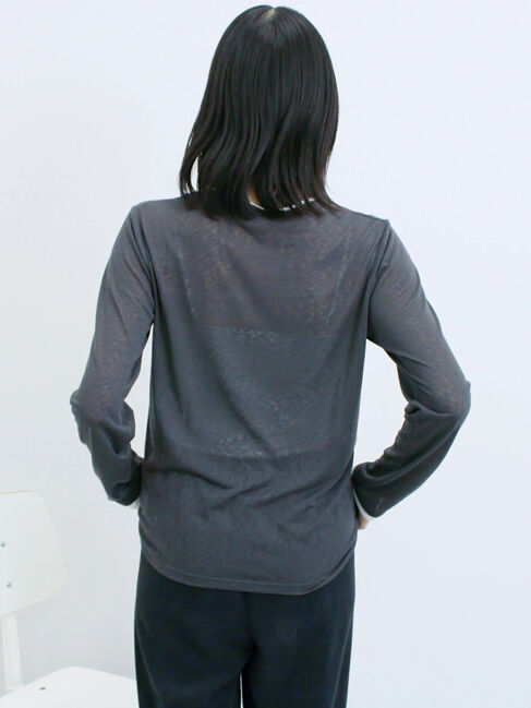 Samansa Mos2 blue「レイヤード風ロンT」|Tシャツ・カットソー|