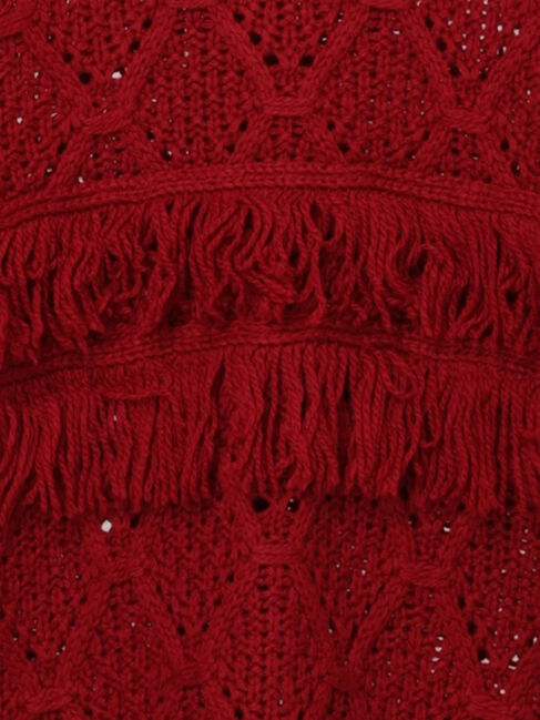 Samansa Mos2「【Fluffy Wool Blend】フリンジ前後2WAYニット」|カーディガン|