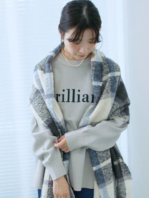 Samansa Mos2 blue「ブークレチェックマフラー」|その他|