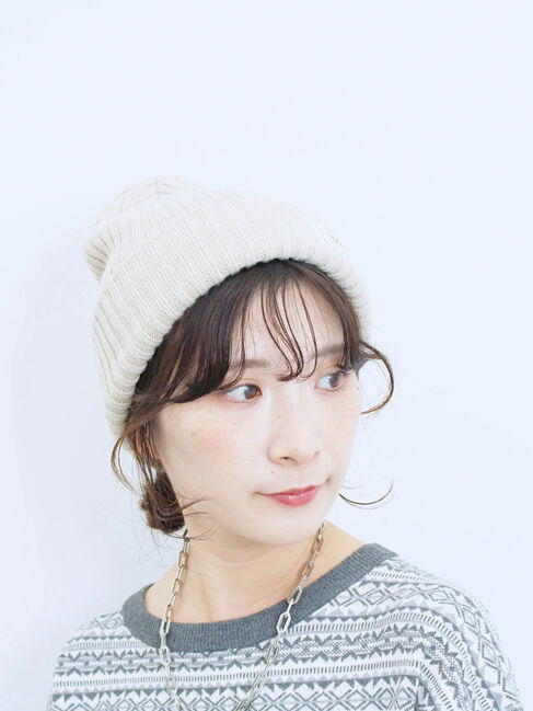 Samansa Mos2 blue「リブニット帽」|その他|