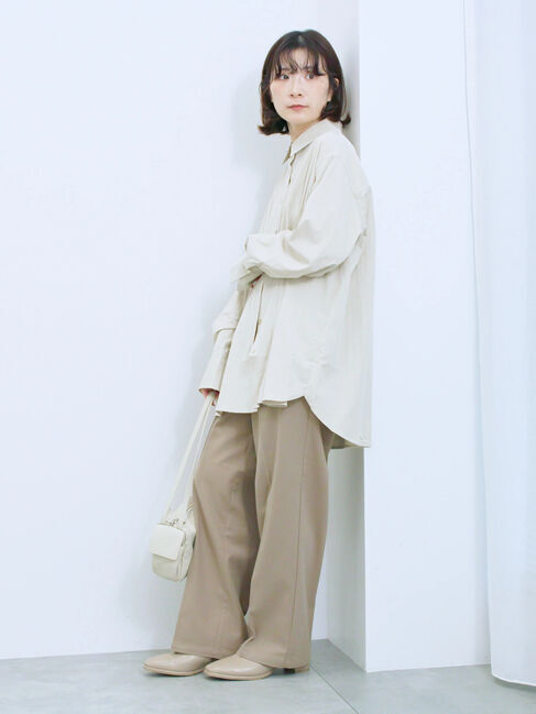 Samansa Mos2 blue「◎マットサテンタックシャツ」|シャツ・ブラウス|