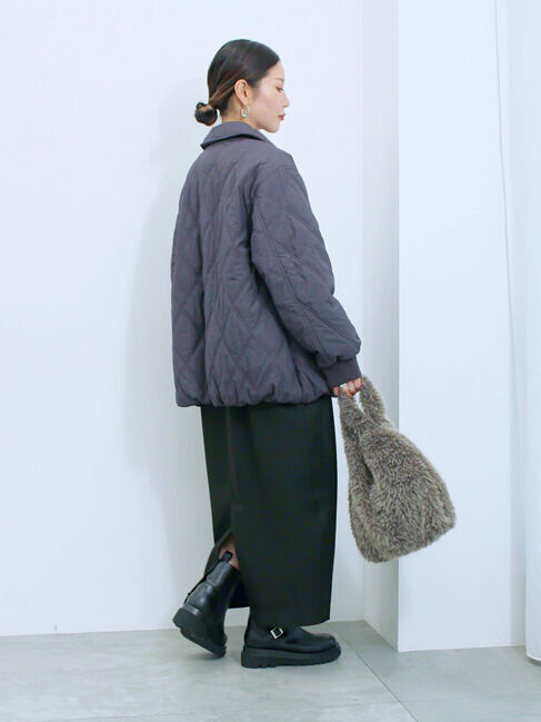 Samansa Mos2 blue「バルーンキルトジャケット」|その他|