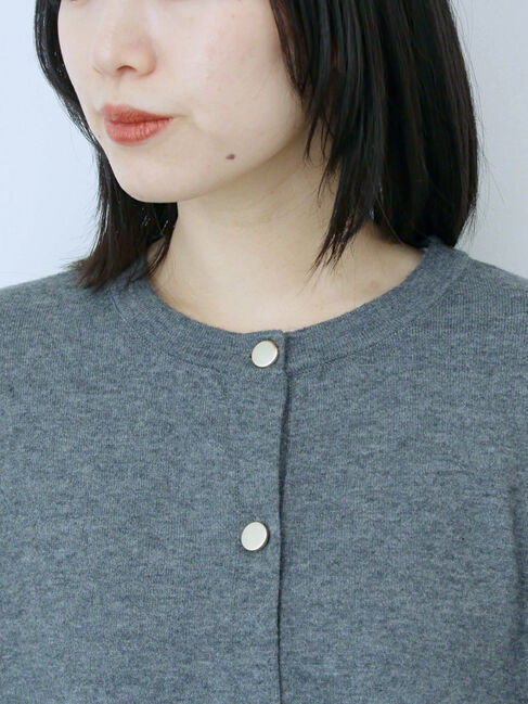 Samansa Mos2 blue「ペプラムチュールニットカーディガン」|カーディガン|