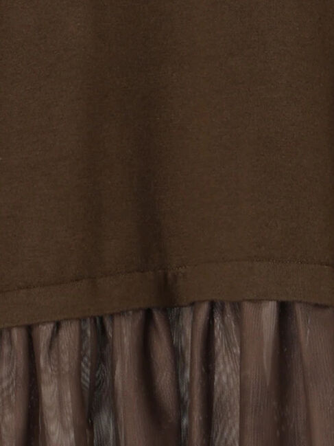 Samansa Mos2 blue「ペプラムチュールニットカーディガン」|カーディガン|