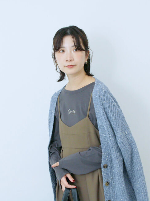 Samansa Mos2 blue「ワンポイント刺繍プルオーバー」|Tシャツ・カットソー|