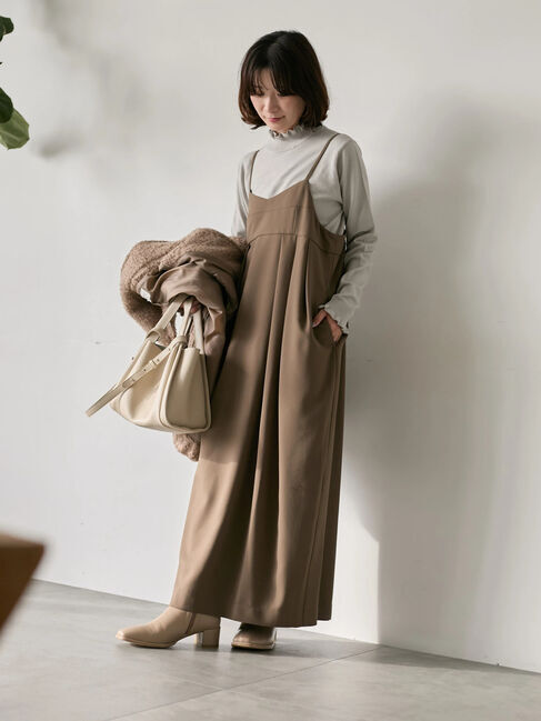 Samansa Mos2 blue「タック入りコクーンジャンスカ」|ワンピース|モカ