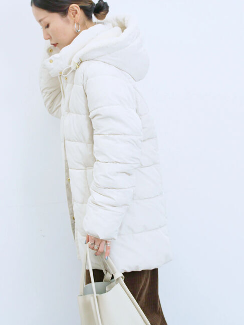 Samansa Mos2 blue「スタイルアップパデットコート」|その他|