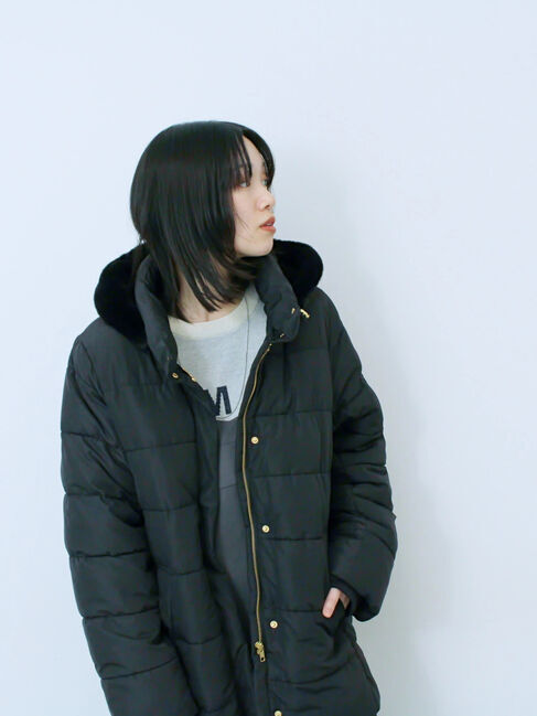 Samansa Mos2 blue「スタイルアップパデットコート」|その他|