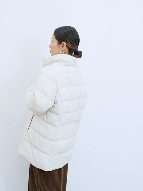 Samansa Mos2 blue「スタイルアップパデットコート」|その他|