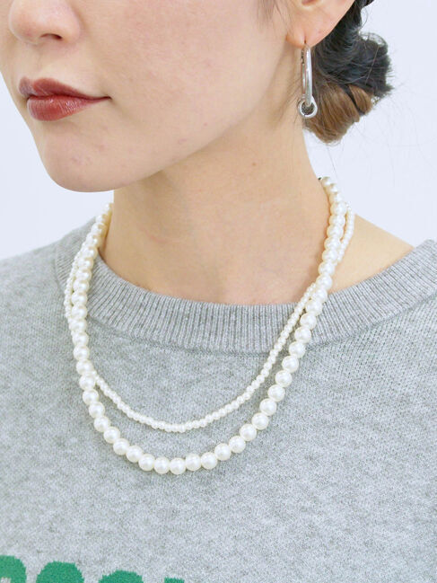 Samansa Mos2 blue「【Hug knit】ロゴプルオーバー」|ニット・セーター|